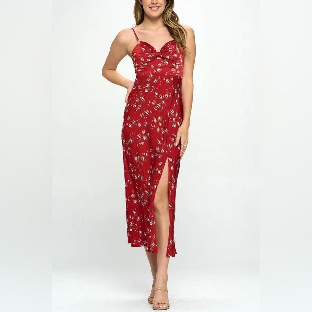 Saints and Secrets Red Patterned Dress - Size M